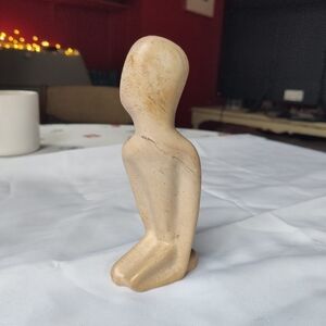 Small Vintage Midcentury Stone Statue of Kneeling Figure